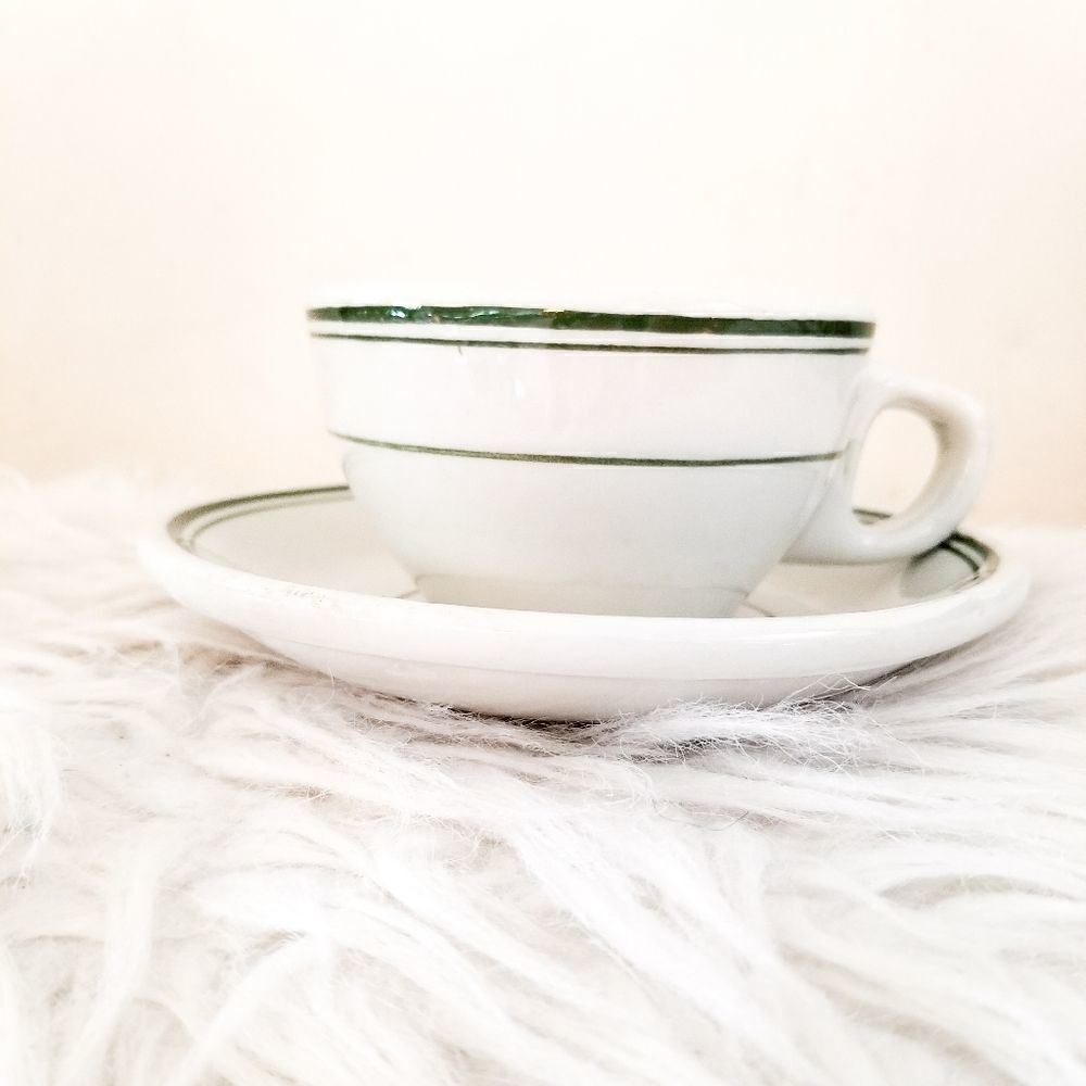 Restaurant ware coffee mug green stripe ravenswood